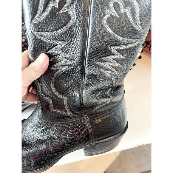 Larry Mahan Vintage Bullhide Round Toe Cowboy Boots Mens 10 D Western - Picture 6 of 14